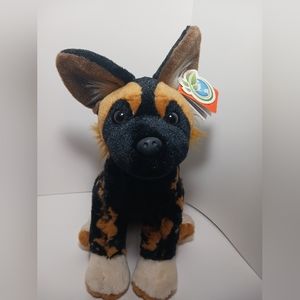 Wild Republic African Wild Dog Calico Hyena Plush Stuffed Animal 10" Brindle